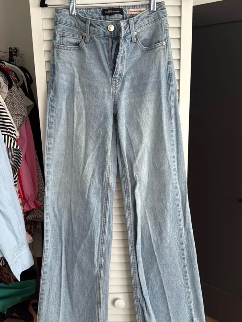 BCBG Light Wash Wide Leg Jeans